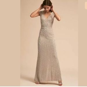 Anthropologie BHLDN Sanders Sequin Gown in Almond